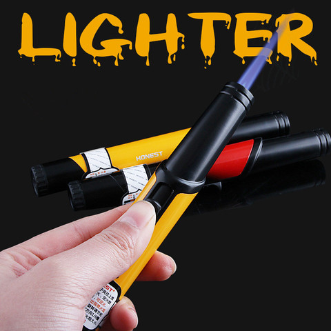 Spray Gun Jet Butane Lighter Metal Pen Torch Turbo 1300 C Fire Windproof Pipe Cigar Lighter Cigarette Accessories No Gas ► Photo 1/5