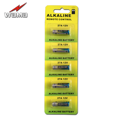 5x Wama 27A A27 12V Alarm-Remote Alkaline Battery Cells 27AE 27MN Primary Dry Batteries for Car Remote Watch Toys Calculators ► Photo 1/4