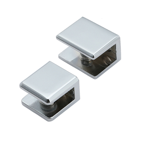 2pcs/lot Square shape Zinc alloy Glass Clamp bracket Glossy shiny shelf support Can clamp 6mm/10mm/12mm ► Photo 1/6