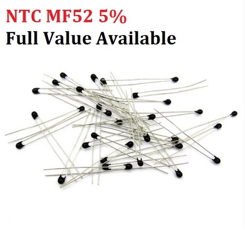 20PC NTC MF52 1K 2K 3K 4.7K 5K 10K 20K 47K 50K 100K 5% 3950B NTC-MF52AT Thermistor Thermal Resistor kit 1/2/3/4.7/K Ohm R kit ► Photo 1/1