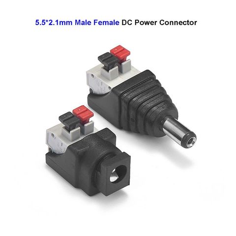 2.1x5.5mm Female DC Power Connectors Male Jack Plug Adapter For 5050 RGBW WS2812 LED Strip Power Adapter CCTV Camera ► Photo 1/6