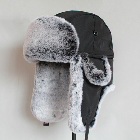 Winter bomber hat  For Men faux fur russian hat ushanka Thick Warm cap with ear flaps ► Photo 1/6