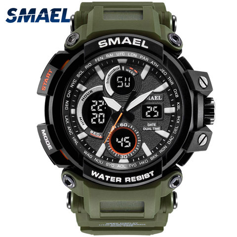 SMAEL Sport Watch for Men New Dual Time Display Male Clock Waterproof Shock Resistant Wristwatch Digital 1708 Military Watch Men ► Photo 1/6