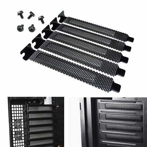 5 Pcs PCI Slot Cover Dust Filter Blanking Plate Hard Steel With Screws Desktop PC Case Bezel Bit Expansion Plug-In Free Shipping ► Photo 1/6