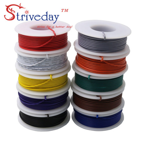 10 meters/roll 32.8 ft UL 1007 28 AWG Cable Tinned copper Wire DIY PCB Electronic wire 10 colors Can choose ► Photo 1/6