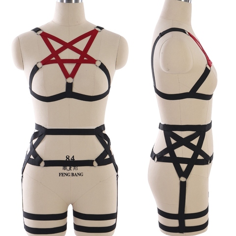 Full Body Harness Lingerie Set For Women Pentagram Bra Belt Goth Garter Elastic Adjust Strap Halloween Festival Dance Rave Wear - Price history & Review | AliExpress Seller - PETMHS Store | Alitools.io Full Body Harness Lingerie Set For Women Pentagram Bra Belt Goth Garter Elastic Adjust Strap Halloween Festival Dance Rave Wear - Price history & Review | AliExpress Seller - PETMHS Store | Alitools.io