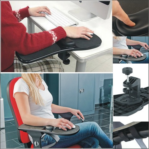 Arm Care Mouse Pad Rotation Computer Desktop Laptop Mouse Tray Elbow Pad Wrist Rest Plate Support Install on Desk and Chair ► Photo 1/6