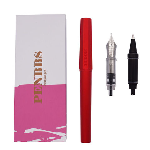 Moonman Penbbs 350 Red Fountain Pen Aluminum Alloy Anode Octagonal Fashion Ink Pen with Gift Case Office Business Writing Set ► Photo 1/1