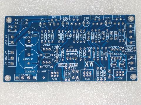 Fannyda LM1875/TDA2030 dual power 2.1 channel power amplifier PCB circuit empty board ► Photo 1/2