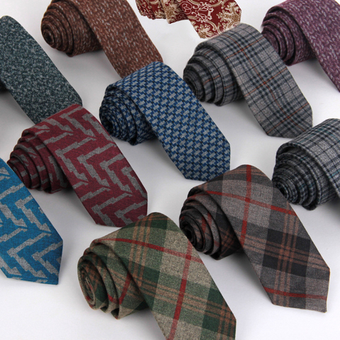 wool tie skinny 6 cm floral necktie high fashion plaid ties for men slim cravat neckties mens 2016 gravatas dos homens ► Photo 1/6