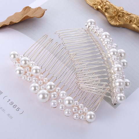 Women Bridal Rhinestone Clips Pearl Hair Combs Wedding Hair Accessories Hair Pin Bride Barrette Hair Tiara Jewelry Accessories ► Photo 1/6