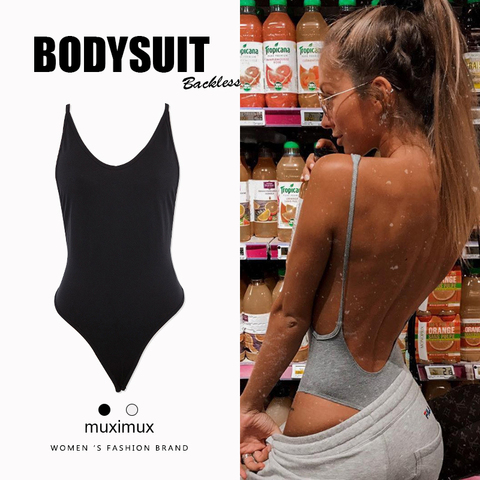 2022 Summer Women Sexy Bodysuit Spring Fashion Casual Backless Spaghetti Strap Black Bodysuit Body Tops For Women Short Jumpsuit ► Photo 1/6