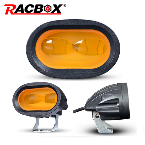 20W Amber LED Work Light 6D Universal Motorcycle Off Road Auxiliary Spot Lamp Driving Fog Light for Car Truck Spot Headlight ► Photo 1/1