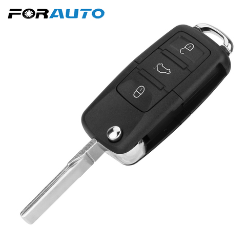 FORAUTO Remote Flip Folding Key Shell Car Key Key Case Cover 3 Buttons for WV Golf Touran Tiguan B5 Replacement Car Styling ► Photo 1/6