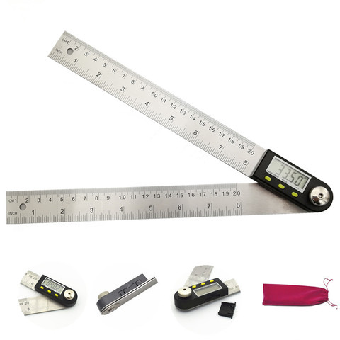 200mm Digital Protractor Inclinometer Level Measuring Tool Electronic Angle Gauge Stainless Steel Angle Ruler with Gift Bag ► Photo 1/1