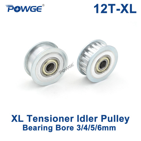 POWGE Inch 12 Teeth XL synchronous Pulley Idler Tensioner Wheel Bore 3/4/5/6mm with Bearing Guide Passive pulley XL 12teeth 12T ► Photo 1/6