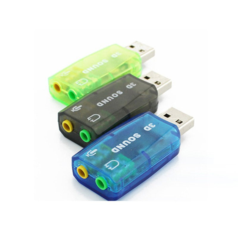 USB Audio Adapter 3D Sound card 5.1 USB 3.5mm mic headphone Jack Stereo Headset 