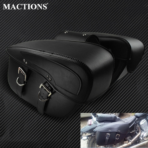 2X Motorcycle Saddlebag Leather Motorcycle Saddle Bags For Harley Sportster XL 883 XL 1200 For BMW R1200GS Outdoor Side Bag ► Photo 1/6