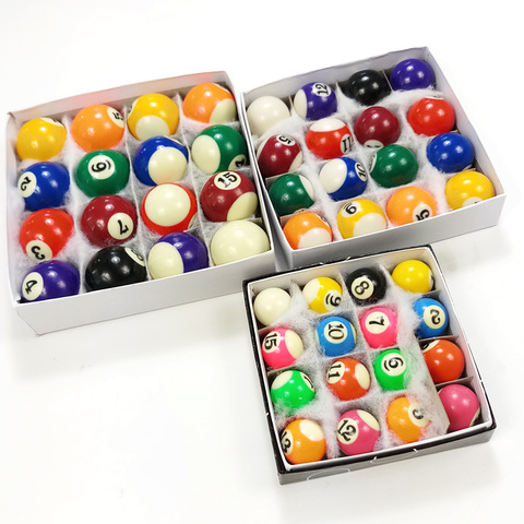 xmlivet New Children Billiards Table Balls Full sets 25mm/32mm/38mm Resin Small Billiard Pool Balls Hot Sell ► Photo 1/1