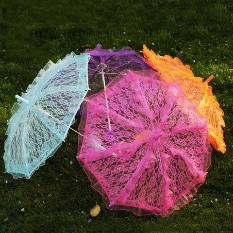 56cm*58cm Lace Umbrella Parasol Craft Wedding Decoration Kids Child Photography Props ► Photo 1/6