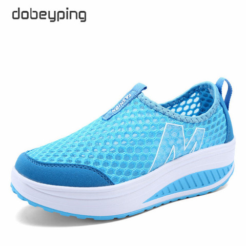 2022 Spring Summer Shoes Woman Breathable Air Mesh Flat Platform Women Shoes Slip On Women's Loafers Swing Wedges Ladies Shoe ► Photo 1/6