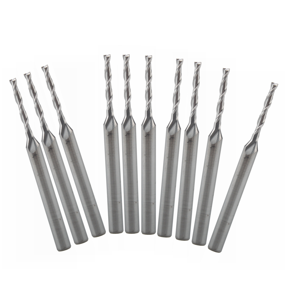 5PCS CNC Milling Single Flute Spiral Cutters Carbide End Mills Tools 4x42mm 