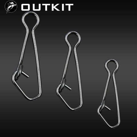 OUTKIT New 50pcs/Lot QL Hooked Snap Swivel Stainless Steel Fishing Swivels Hook Lure Connector Fish Tackle ► Photo 1/3