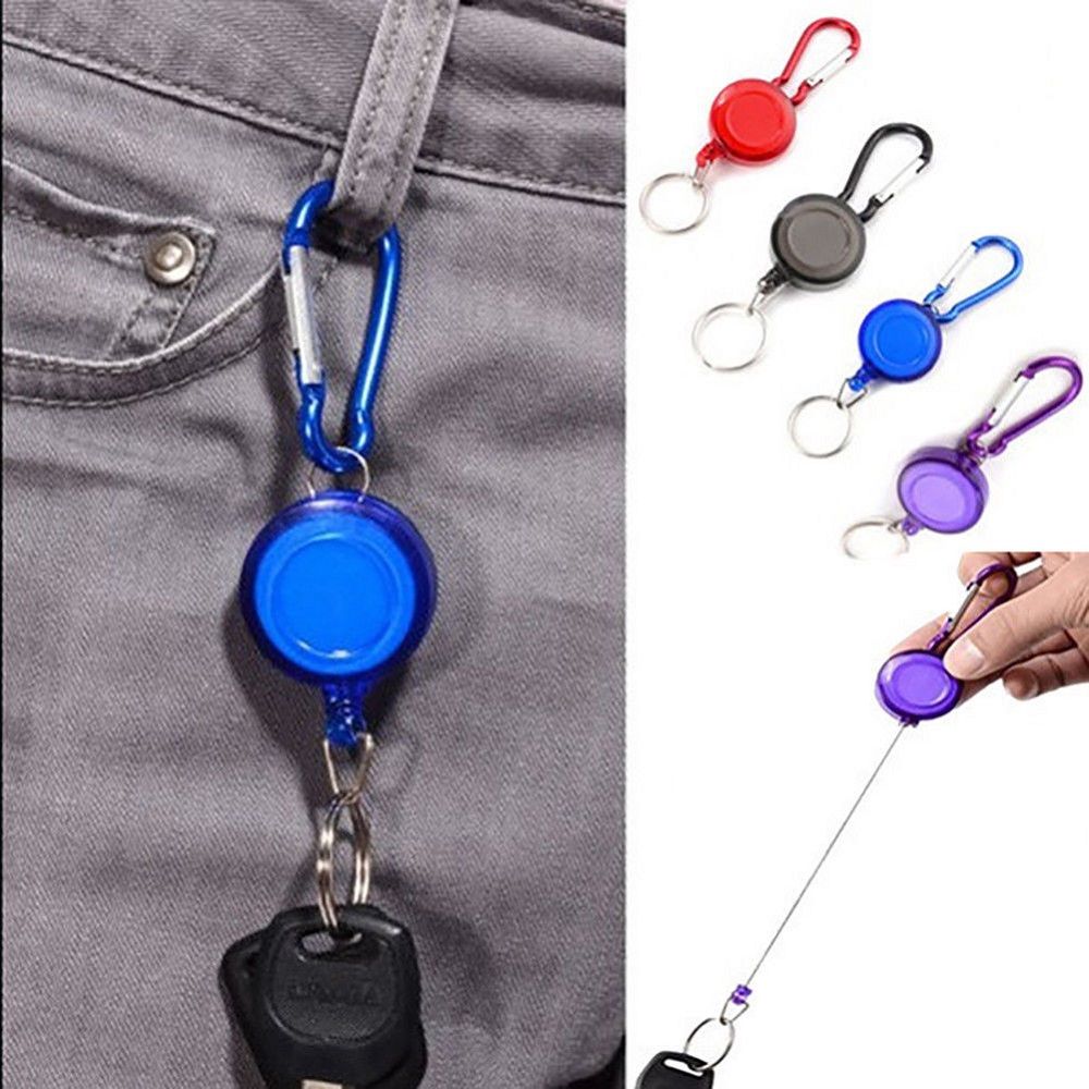 New Retractable Reel Recoil ID Badge Lanyard Name Tag Key Card Holder Belt Clip 