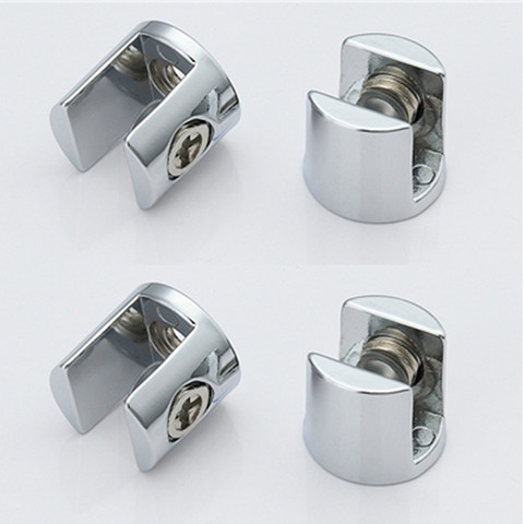 4pcs Glass Clamp Glass Plated Brackets Zinc Alloy Chrome finish Shelf Holder Support Brackets Clamps For 6-8mm/ 8-10mm/ 10-12mm ► Photo 1/6