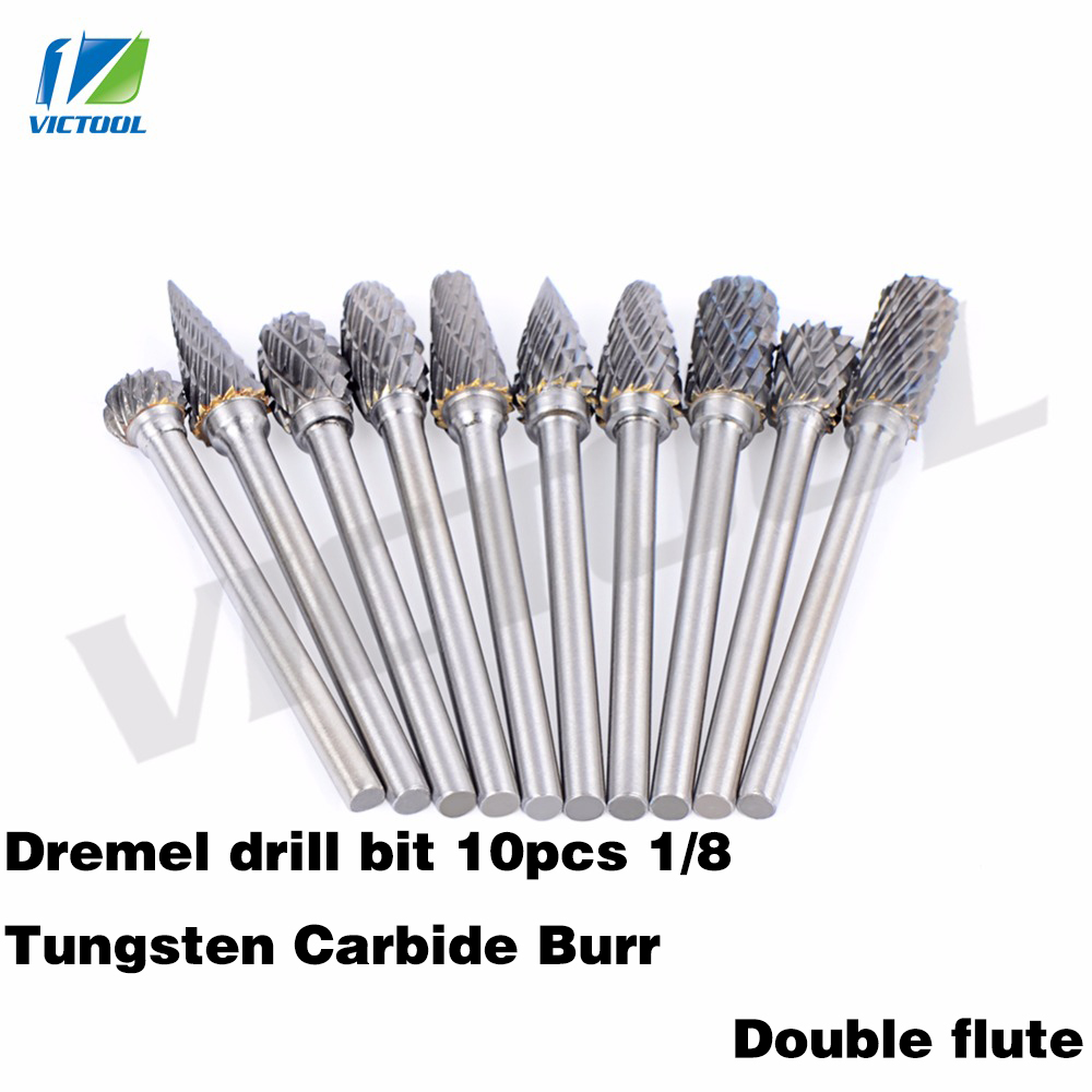 10Pcs 3MM X 6MM Tungsten Steel Solid Carbide Carving Cut Drill Bits Rotary Tools 