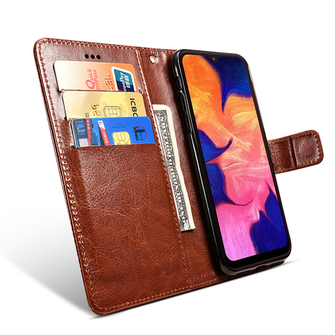 For Samsung A10 Case on Samsung A10 SM-A105FD Case Flip 6.2 Leather Wallet Book Flip Case for Samsung Galaxy A10 A 10 A105 Cover ► Photo 1/6