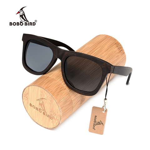 BOBO BIRD Ebony Wooden Male Lady Sunglasses Men's Luxury Brand Designer Polarized Sun Glasses Vintage sunglass women eyewear ► Photo 1/6