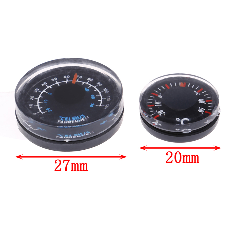 2pcs Durchmesser 20mm runden Mini-Thermometer Celsius Hydrothermograph、AA 