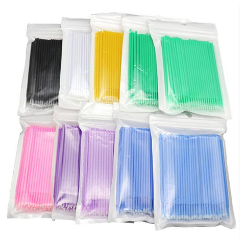 100PCS  Disposable Makeup Brushes Eyelash Glue Cleaning Stick Eyelash Extension Durable Micro Individual Applicators ► Photo 1/1