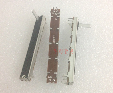 1pcs SL6021G A10K 75MM Mixer Slide Potentiometer / Shank Length 15MMC A10Kx2 Dual Channel Fader variable resistors ► Photo 1/2