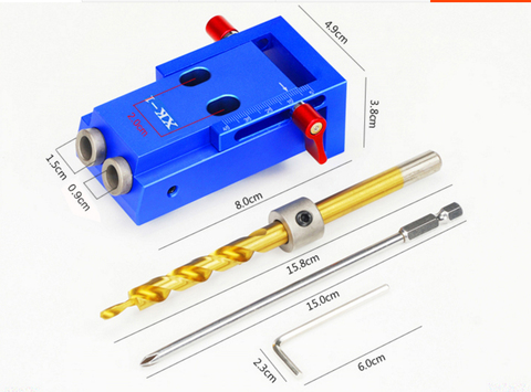 Wood Working tool,Aluminium Alloy Mini Pocket Hole Jig Kit System, Joinery with 3/8