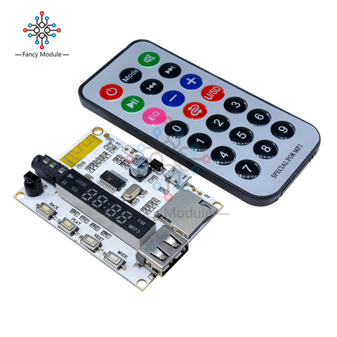 Mp3 Decoder Board Bluetooth Module Player Module FM Radio USB TF Micro SD LCD Screen IR Infrared Remote Controller LED Digital ► Photo 1/6