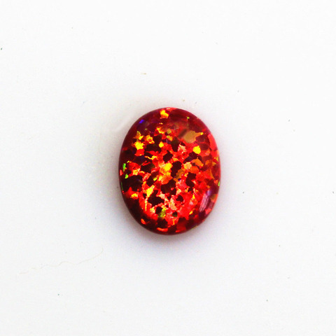 fire opal cherry opal red stone loose beads gemstones oval shape flat base cabochon created gemstone for jewelry making DIY ► Photo 1/5