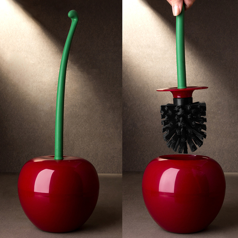 Creative Lovely Cherry Shape Lavatory Brush Toilet Brush & Holder Set (Red) ► Photo 1/6
