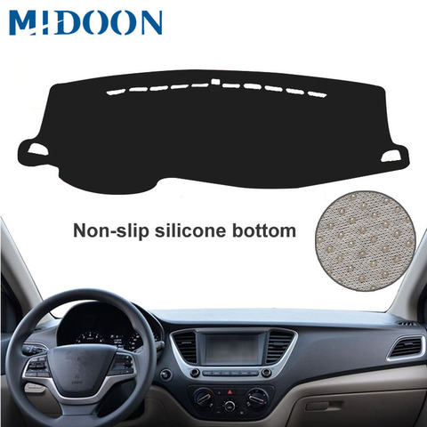 MIDOON Fit For Hyundai Solaris 2 Accent 2017 2022 Dashmat Dash Mat Dashboard Cover Pad Sun Shade Dash Board Cover Carpet ► Photo 1/5