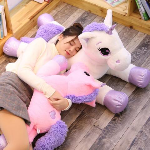For Drop shipping New Giant Unicorn Plush Toy Soft Stuffed Popular Cartoon Unicorn Dolls Animal Horse Toys for Children Girl ► Photo 1/6