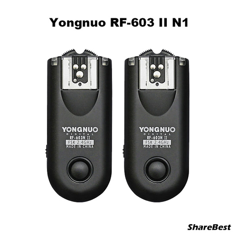 Yongnuo RF-603 II N1, RF603 II RF 603 II Flash Trigger 2 Transceivers for Nikon D800 D800E D700 D300 D810 D200 D4 D4s D5 ► Photo 1/2