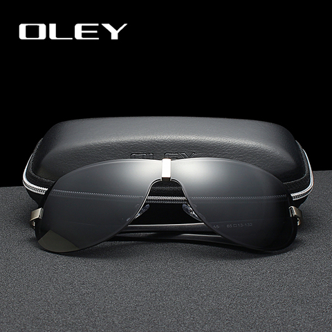 OLEY Brands Aluminum Polarized Driving Sunglasses for Men glasses Designer with High Quality Big frame rimless  sun glasse ► Photo 1/6