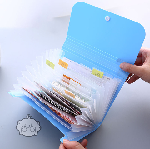 1PC Lovely Colorful Accordion Style Mini File Document Bag Pouch Folder Card Holder Organizer Bills Receipt paper File Holders ► Photo 1/5