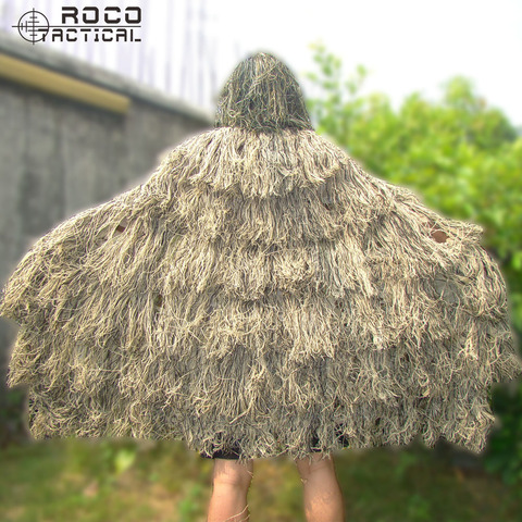 ROCOTACTICAL Lightweight Ghillie Poncho Tactical Sniper Ghillie Top for Airsoft Paintball Military Ghillie Poncho Suit Woodland ► Photo 1/2
