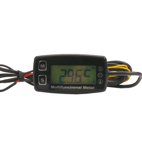 Tachometer Hour Meter Digital LCD Thermometer Temperature for Gas UTV ATV Outboard Buggy Tractor JET SKI Paramotor Buggy ► Photo 1/6