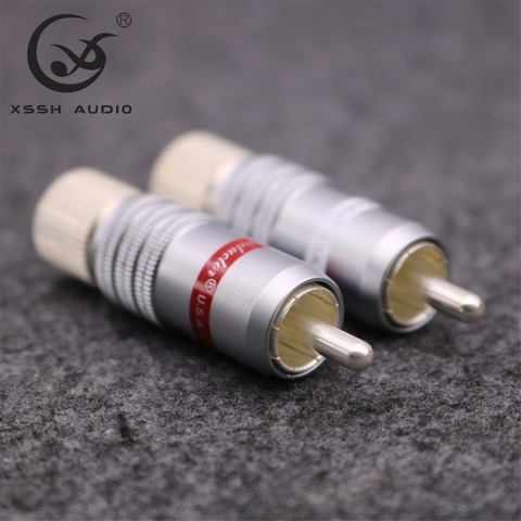 8pcs RCA XSSH Audio YIVO Hi-End HIFI DIY Silver Plated Male Audio RCA plug Plugs Connector Jack for 8mm max Audio Cable Cord ► Photo 1/6
