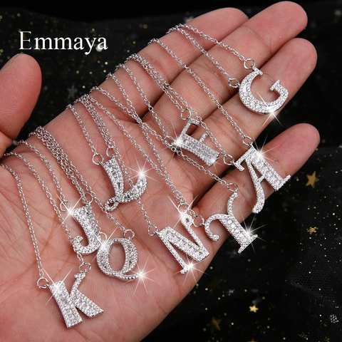 Emmaya Letters Chain Pendants Necklaces Women's Zircon Hip Hop Jewelry With Gold Tennis Chain Party Wedding Gift ► Photo 1/5