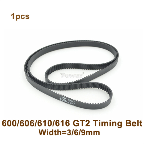 POWGE 600/606/610/616/630 2GT Timing Belt W=3/6/9mm Teeth=300/302/305/308/315 GT2 Closed-Loop Synchronous Belt 606-2GT 610-2G ► Photo 1/6