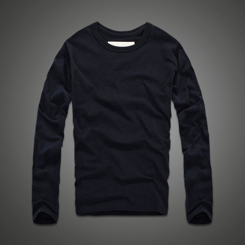 Autumn and spring t shirt O-Neck men solid long sleeve undershirt ► Photo 1/6